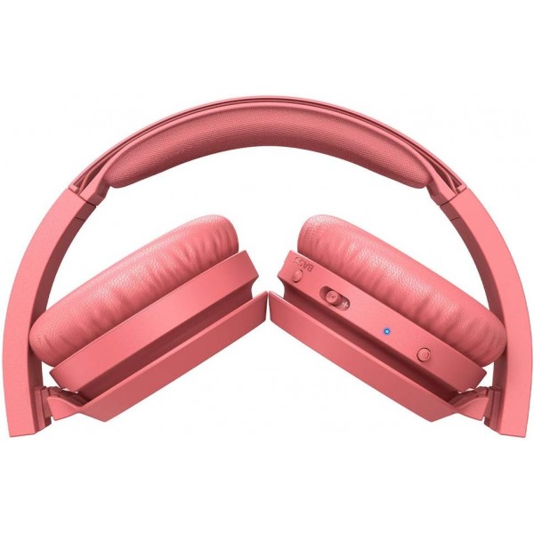 베이스 부스트 버튼이 있는 PHILIPS 온이어 헤드폰 H4205RD/00(블루투스, 29시간 재생, 고속 충전, 소음 차단, 접이식), 레드 매트 레드 온이어 무선 2020/2021