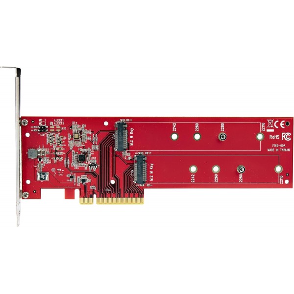 StarTech.com 듀얼 M.2 PCIe SSD 어댑터 카드, PCIe x8/x16 - 듀얼 NVMe 또는 AHCI M.2 SSD, PCI Express 4.0, 7.8GBps/드라이브, 분기 필요 - Windows/Linux 호환(DUAL-M2-PCIE-CARD -비)