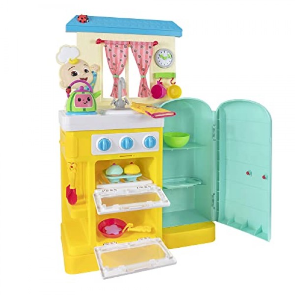 CoComelon Deluxe Feature Roleplay, Little Kitchen - 대화형 주방 액세서리 포함 - 어린이 및 미취학 아동을 위한 장난감