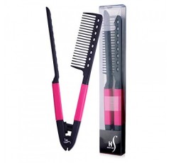 Herstyler 헤어용 스트레이트 빗 - 견고한 그립감이 있는 멋진 머릿단용 플랫 아이언 빗(핑크)
