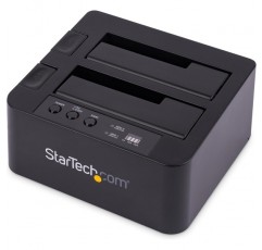 StarTech.com 독립형 하드 드라이브 복제기, 듀얼 베이 HDD/SSD 클로너/복사기, USB 3.1(10Gbps) - SATA III HDD/SSD 도킹 스테이션, 하드 디스크 복제기 도크, 하드 드라이브 클로너(SD