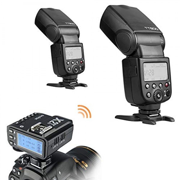 Godox 2X TT600 HSS 2.4G 무선 마스터/슬레이버 플래시 스피드라이트 및 수신기 Godox X2T-N 원격 트리거 송신기 키트 Nikon 카메라와 호환되는 Godox X 시스템 내장
