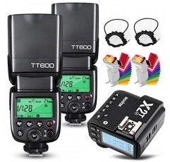 Godox 2X TT600 HSS 2.4G 무선 마스터/슬레이버 플래시 스피드라이트 및 수신기 Godox X2T-N 원격 트리거 송신기 키트 Nikon 카메라와 호환되는 Godox X 시스템 내장