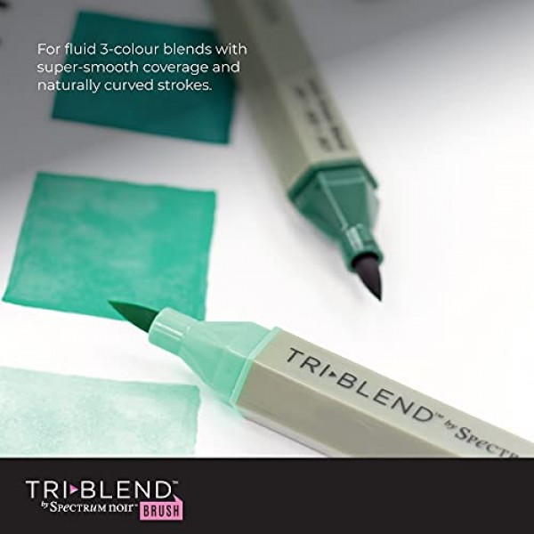 Spectrum Noir Triblend 브러시 펜촉 알코올 마커 컬러링 팩 24개 - 고유한 3-in-1 혼합 가능 색상 음영 효과 - 전체 컬렉션 상자(총 72개 색상)