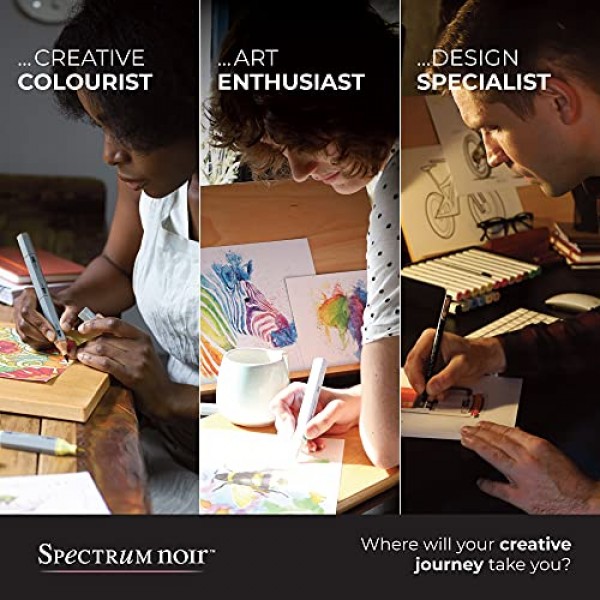 Spectrum Noir Triblend 브러시 펜촉 알코올 마커 컬러링 팩 24개 - 고유한 3-in-1 혼합 가능 색상 음영 효과 - 전체 컬렉션 상자(총 72개 색상)