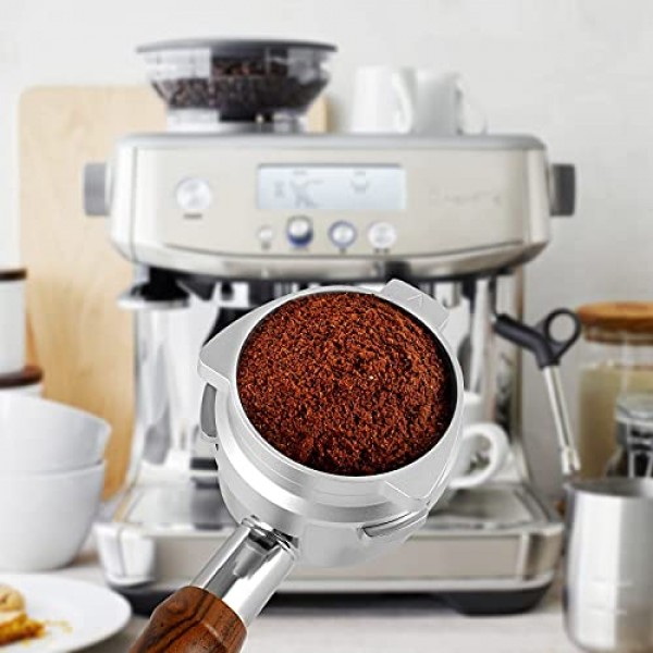 Breville 8 시리즈 양극 산화 알루미늄(실버)용 Breville Barista Portafilters용 핸즈프리 54mm 도징 깔때기