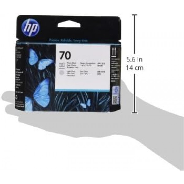 HP 70 - C9407A - 라이트 그레이 1개, 포토 블랙 1개 - 프린트 헤드 - DesignJet T1120, Z2100, Z3100, Z3200, Z5200, Photosmart Pro B8850, Pro B9180 포토 블랙/라이트 그레이