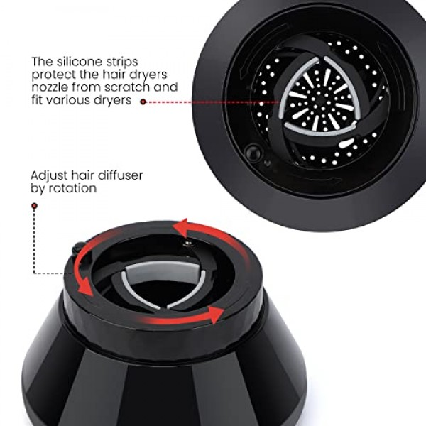 Segbeauty 범용 접이식 헤어 디퓨저, 여행용 접이식 조절 가능한 살롱 빠른 건조 블로우 건조기 디퓨저 부착물 두꺼운 물결 모양의 곱슬 머리에 적합한 휴대용 대부분의 