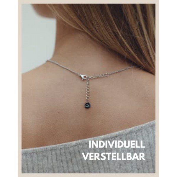 GD GOOD.designs EST. 2015 문자 목걸이, 실버 – 방수, A-Z 펜던트, 이니셜 문자 체인이 있는 여성을 위한 피부 친화적인 목걸이