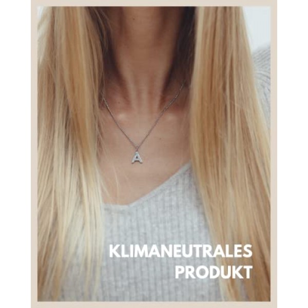 GD GOOD.designs EST. 2015 문자 목걸이, 실버 – 방수, A-Z 펜던트, 이니셜 문자 체인이 있는 여성을 위한 피부 친화적인 목걸이