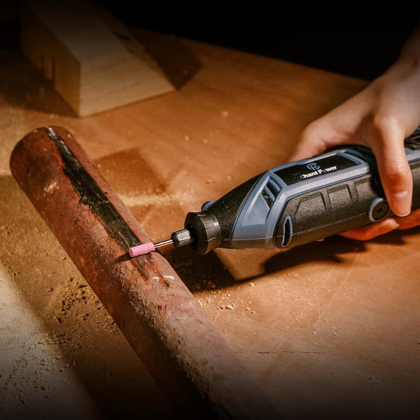 회전 도구, C P CHANTPOWER 회전식 다중 도구 키트, 플렉스 샤프트 포함, 107 액세서리 및 휴대용 케이스, 6 가변 속도, 연삭, 절단, 목각, 샌딩 및 조각에 이상적 유선 회전 