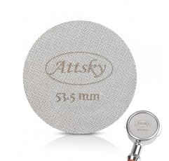 Attsky 53.5mm 에스프레소 퍽 스크린, 54mm 포터필터 필터 바구니용 에스프레소 필터, 1.7mm 두께 150μm 316 스테인레스 스틸의 재사용 가능한 에스프레소 스크린