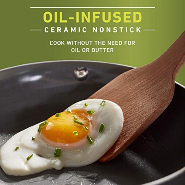 Calphalon Classic 오일 주입 세라믹, PTFE 및 PFOA 없음, 2피스 프라이팬 콤보