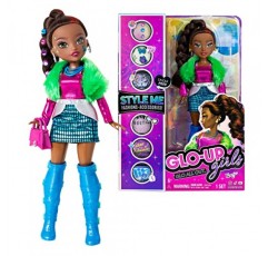 Far Out Toys GLO-UP Girls Season 2 Kenzie 아프리카계 미국인 소녀 패션 인형, 눈부신 보석, 헤어 보석, 액세서리, 패션, 얼굴 스티커, 메이크업, 네일