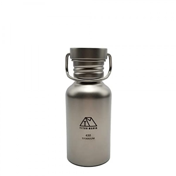 TITAN MANIA 티타늄 물병 430ml S, 넓은 입 병, 수통, 초경량, 견고함, 아웃도어 장비, 캠핑 장비