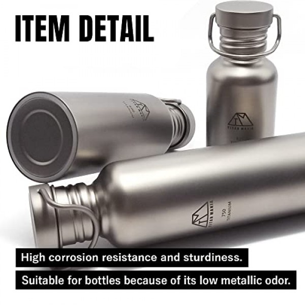 TITAN MANIA 티타늄 물병 430ml S, 넓은 입 병, 수통, 초경량, 견고함, 아웃도어 장비, 캠핑 장비