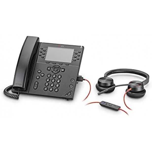 Poly - 마이크가 있는 Blackwire 8225 스테레오 헤드셋(Plantronics) - 컴퓨터/Mac에 연결하기 위한 USB-A가 있는 PC 헤드셋, 액티브 노이즈 캔슬링, Teams와 함께 작동(인증됨), Zoom 