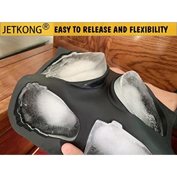 JETKONG 해골 케이크 팬 실리콘 해골 Cakelet 금형 해골 해적 케이크 주석 베이킹 팬 해골 Cakelet 금형 (검은색)