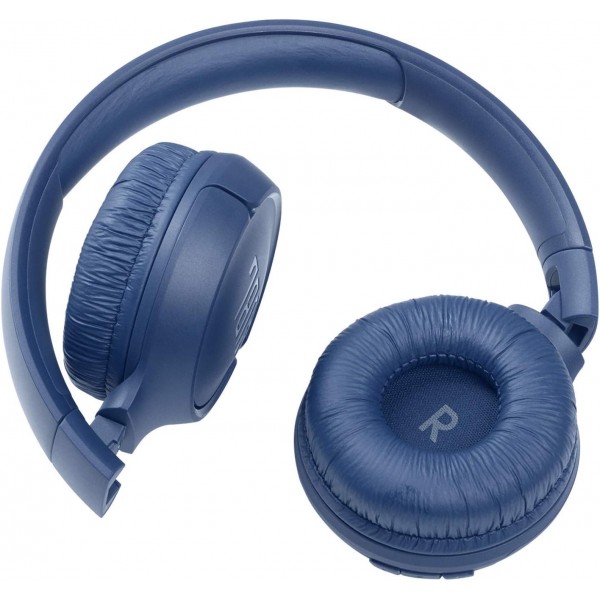 JBL Tune 510BT - 파란색 블루투스 오버이어 헤드폰 - 핸즈프리 기능이 있는 접이식 헤드폰 - 음성 어시스턴트와 호환 가능 - 최대 40시간의 긴 실행 시간 Blue Single
