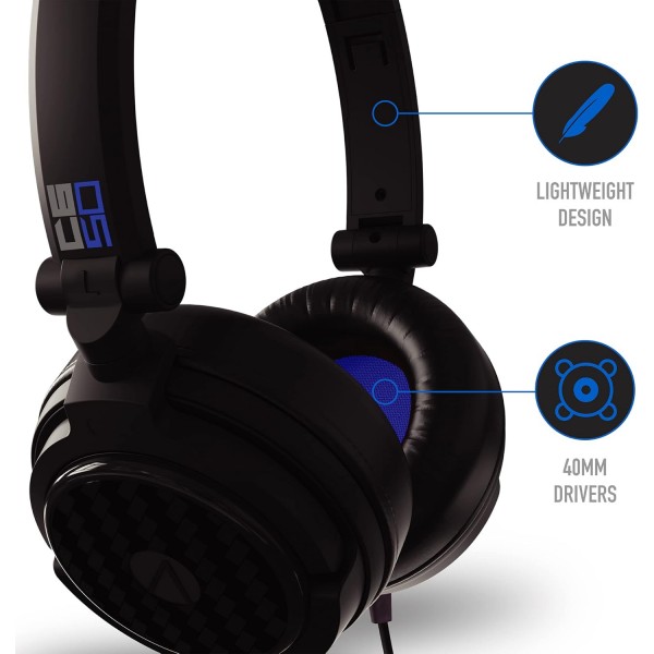 Stealth C6-50 스테레오 게임용 헤드셋 - XBox One, 시리즈 S/X, PS4/5, 스위치, PC, 휴대폰 및 태블릿과 호환되는 블루 멀티 플랫폼