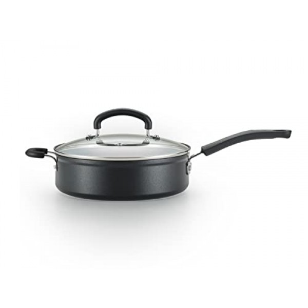 T-fal 고급 붙지 않는 점보 쿠커 5쿼트 오븐 안전 350F 조리기구, 냄비 및 팬, 식기세척기 사용 가능 검정색