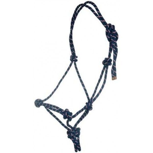 HKM Western Rope Halter Set -Trust- Dark Blue Thoroughbred