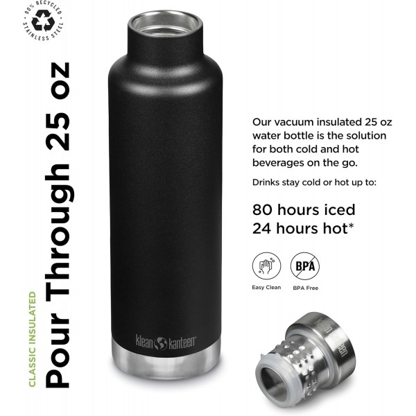 Klean Kanteen Herren 클래식 VI Trinkflasche, 블랙, 원 사이즈