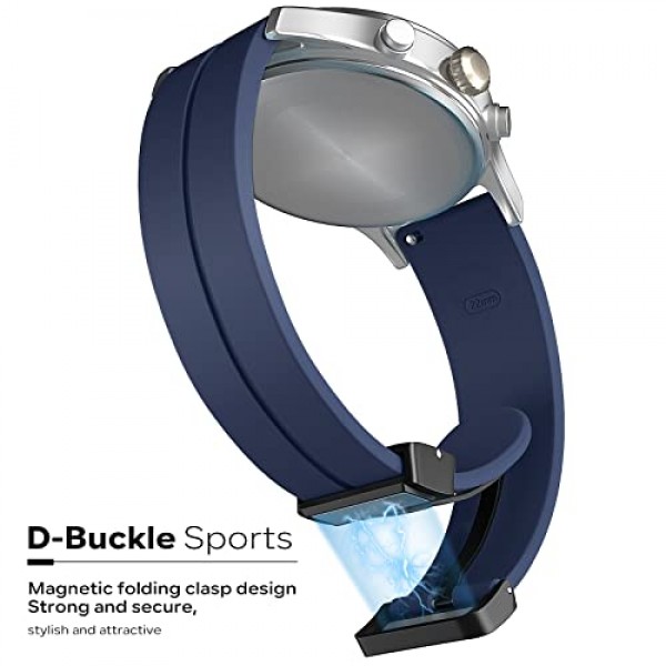 마그네틱 시계 밴드 16mm 18mm 19mm 20mm 22mm - 퀵 릴리스 - 남성 여성을 위한 피부 친화적인 부드러운 실리콘 스포츠 시계 밴드, 자기 접이식 걸쇠 실리콘 스트랩