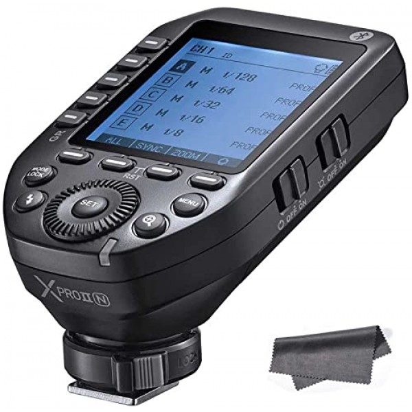 Nikon 카메라와 호환되는 Godox XProII-N TTL 무선 플래시 트리거 송신기, 2.4G HSS 1/8000S Bluetooth 연결, 빠른 핫슈 잠금(업그레이드된 XPro-N)