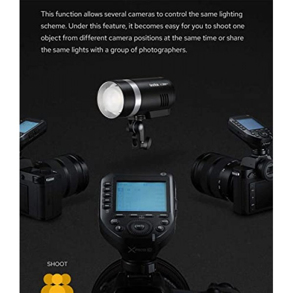 Nikon 카메라와 호환되는 Godox XProII-N TTL 무선 플래시 트리거 송신기, 2.4G HSS 1/8000S Bluetooth 연결, 빠른 핫슈 잠금(업그레이드된 XPro-N)