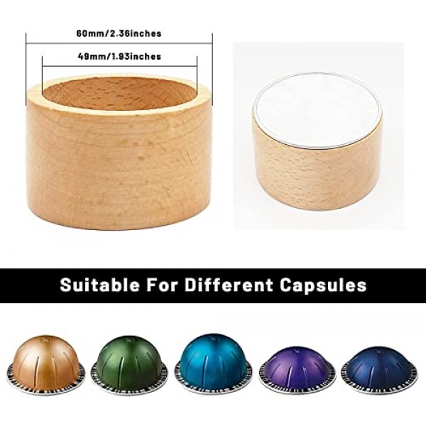 재사용 가능한 Vertuo 캡슐 리필 키트 100Pcs 홀더, 스쿠프 및 브러시가 포함된 Nespresso VertuoLine 캡슐용 알루미늄 호일 씰 뚜껑