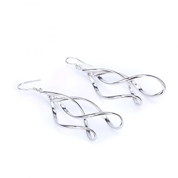 Butterme 여성 주얼리, 925 스털링 실버 귀걸이 더블 후작 루프 디자인 귀걸이, 여성 선물