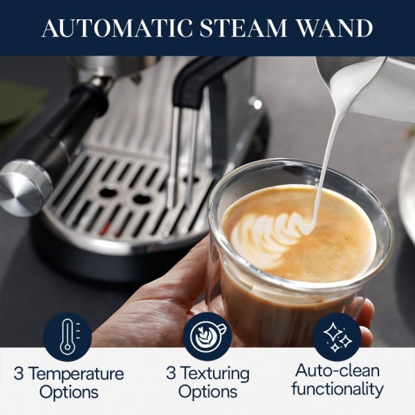 De'Longhi EC950M Dedica Maestro Plus 에스프레소 머신(자동 스팀 완드 포함), 스테인리스 스틸