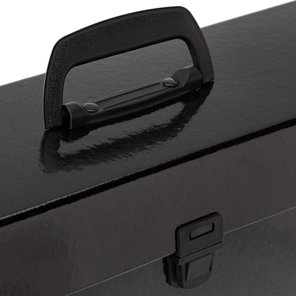 Bankers Box Folder Handifile, 운반용 핸들 및 버클 포함, 19개의 구획, 레지스터 라벨 포함, 색상: 블랙, 1개 블랙 싱글