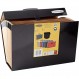Bankers Box Folder Handifile, 운반용 핸들 및 버클 포함, 19개의 구획, 레지스터 라벨 포함, 색상: 블랙, 1개 블랙 싱글