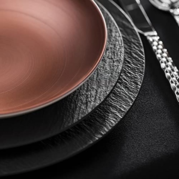 Villeroy & Boch Manufacture Rock 피자/뷔페 접시, 12.5인치, 블랙/그레이