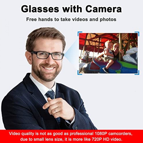 bayehngs 안경 카메라 1080P 비디오 안경 투명 렌즈가 있는 스포츠 액션 카메라 가족과 친구를 위한 훌륭한 선물
