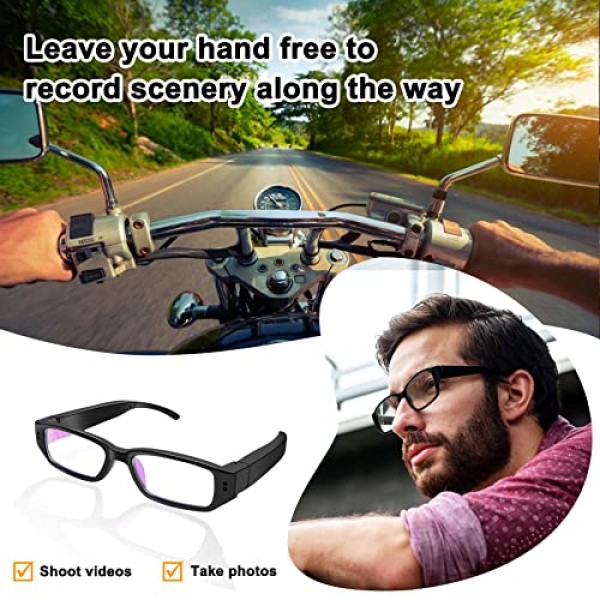 bayehngs 안경 카메라 1080P 비디오 안경 투명 렌즈가 있는 스포츠 액션 카메라 가족과 친구를 위한 훌륭한 선물