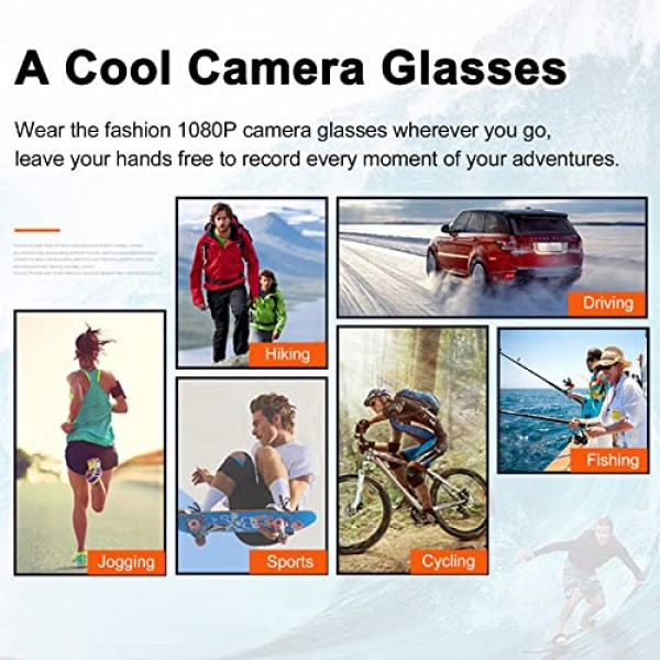 bayehngs 안경 카메라 1080P 비디오 안경 투명 렌즈가 있는 스포츠 액션 카메라 가족과 친구를 위한 훌륭한 선물