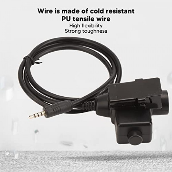 Yoidesu U94 PTT 시스템 군용 어댑터, 3.5mm 사운드 인터페이스 휴대폰 용 헤드셋 어댑터 말하기 3.5mm 플러그 푸시