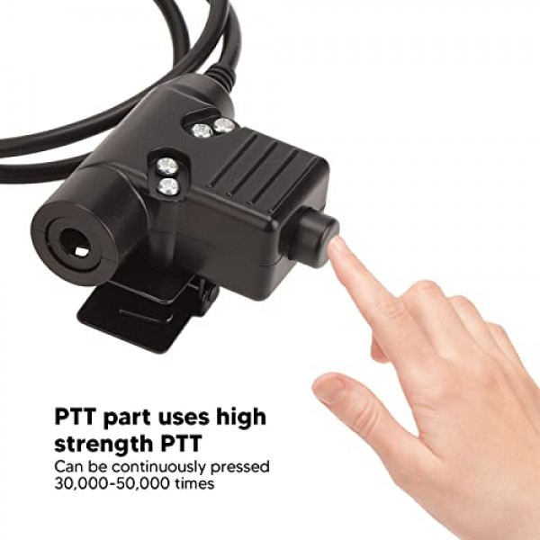 Yoidesu U94 PTT 시스템 군용 어댑터, 3.5mm 사운드 인터페이스 휴대폰 용 헤드셋 어댑터 말하기 3.5mm 플러그 푸시