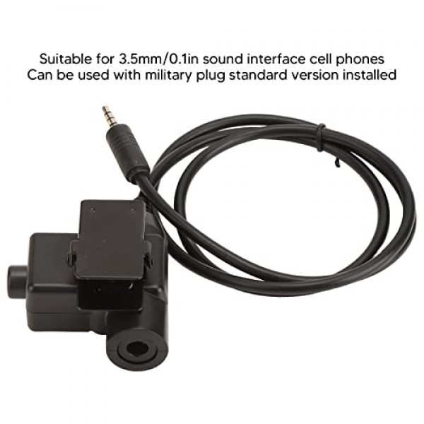 Yoidesu U94 PTT 시스템 군용 어댑터, 3.5mm 사운드 인터페이스 휴대폰 용 헤드셋 어댑터 말하기 3.5mm 플러그 푸시