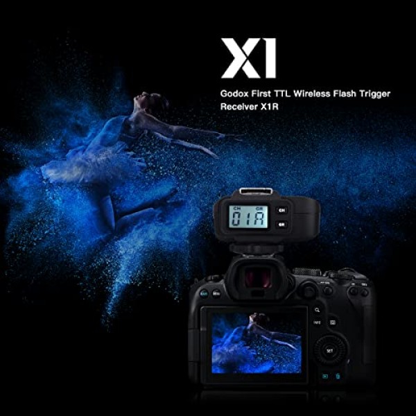 Godox X1R-N i-TTL 2.4G 고속 동기화 무선 원격 플래시 트리거 수신기 Nikon 카메라, 1/8000s, 5 그룹 및 32 채널, 2.4G 무선 X 시스템과 호환 가능