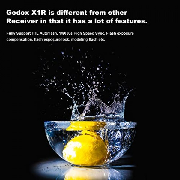 Godox X1R-N i-TTL 2.4G 고속 동기화 무선 원격 플래시 트리거 수신기 Nikon 카메라, 1/8000s, 5 그룹 및 32 채널, 2.4G 무선 X 시스템과 호환 가능