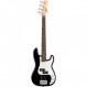 Squier by Fender 미니 정밀 숏 스케일 베이스 기타, 2년 보증, 로렐 핑거보드, 밀봉된 다이캐스트 튜닝 기계 및 분할 단일 코일 픽업, 메이플 넥, 블랙