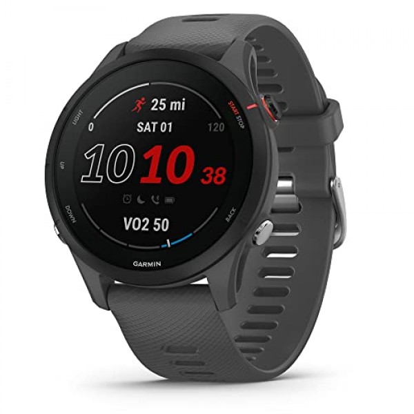 Garmin Forerunner® 255, GPS 러닝 스마트워치, 고급 통찰력, 오래 지속되는 배터리, 슬레이트 그레이