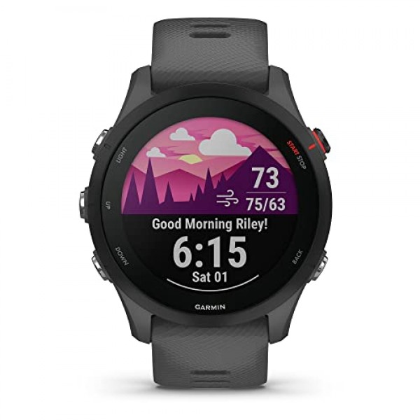 Garmin Forerunner® 255, GPS 러닝 스마트워치, 고급 통찰력, 오래 지속되는 배터리, 슬레이트 그레이