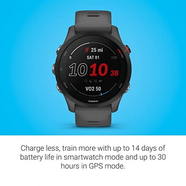 Garmin Forerunner® 255, GPS 러닝 스마트워치, 고급 통찰력, 오래 지속되는 배터리, 슬레이트 그레이