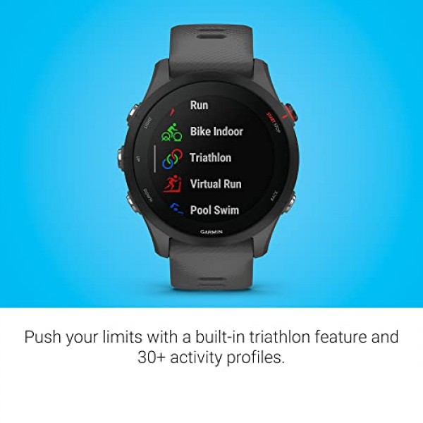 Garmin Forerunner® 255, GPS 러닝 스마트워치, 고급 통찰력, 오래 지속되는 배터리, 슬레이트 그레이