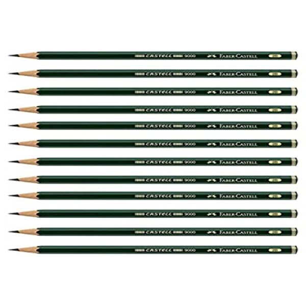 파버카스텔 연필, 카스텔 9000 흑연 아트 드로잉, 스케치용 2B 연필 - 12 아티스트 연필
